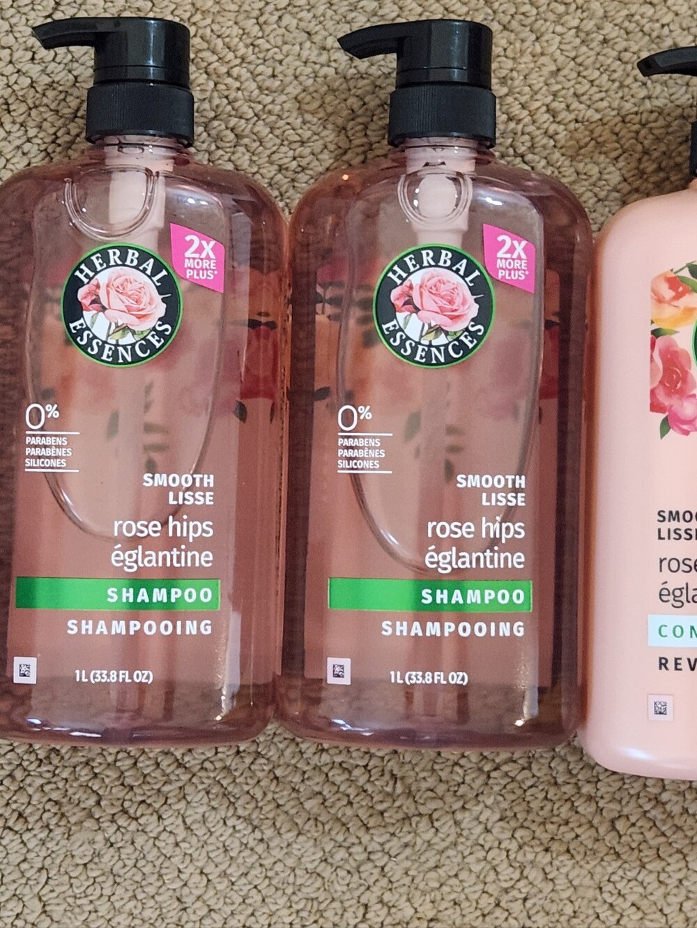 New Bottles of Herbal Essences Rose Hips Smooth Shampoo and Conditioner Sets
